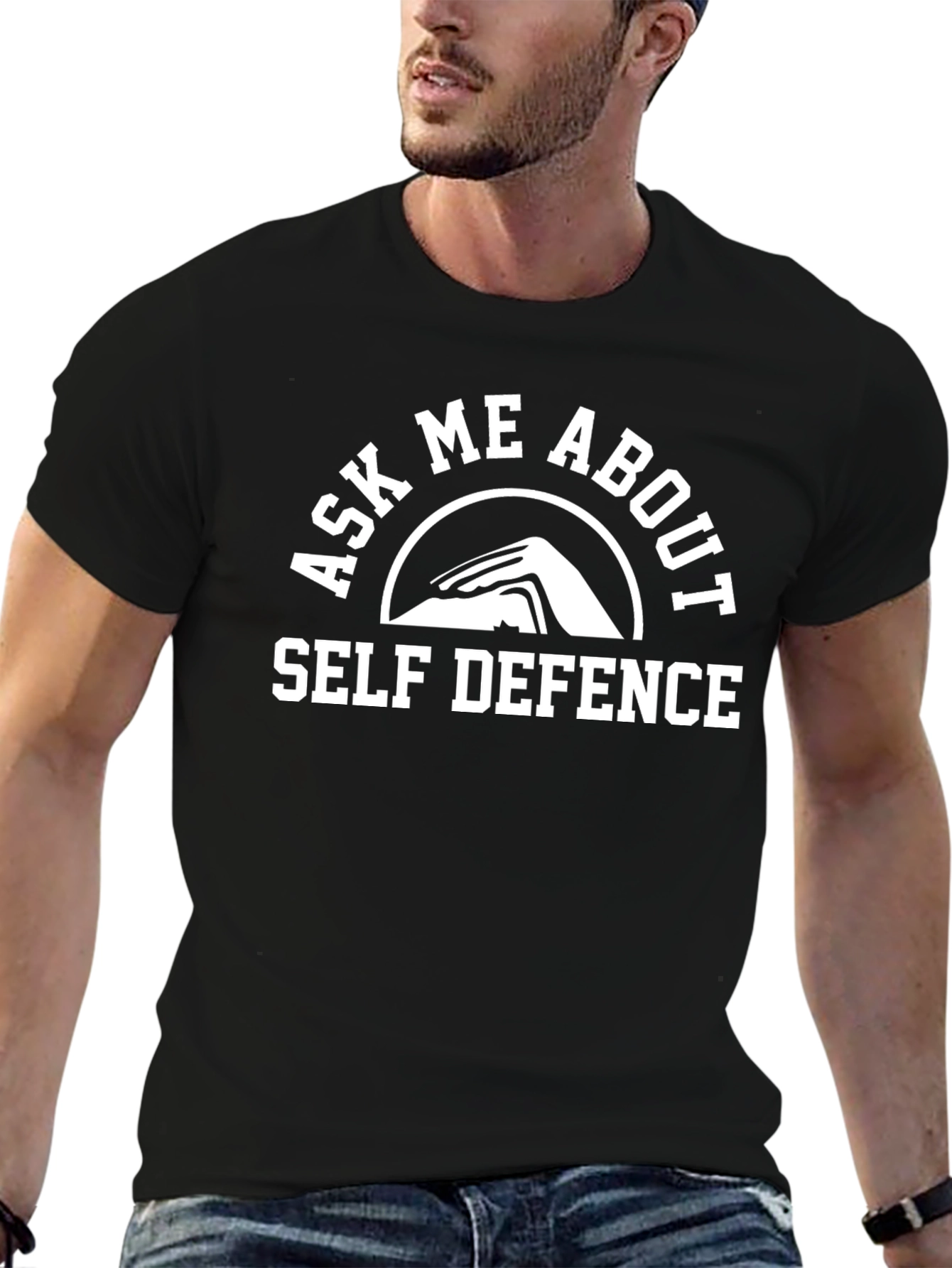 Self Defence Ask Me About T-Shirt