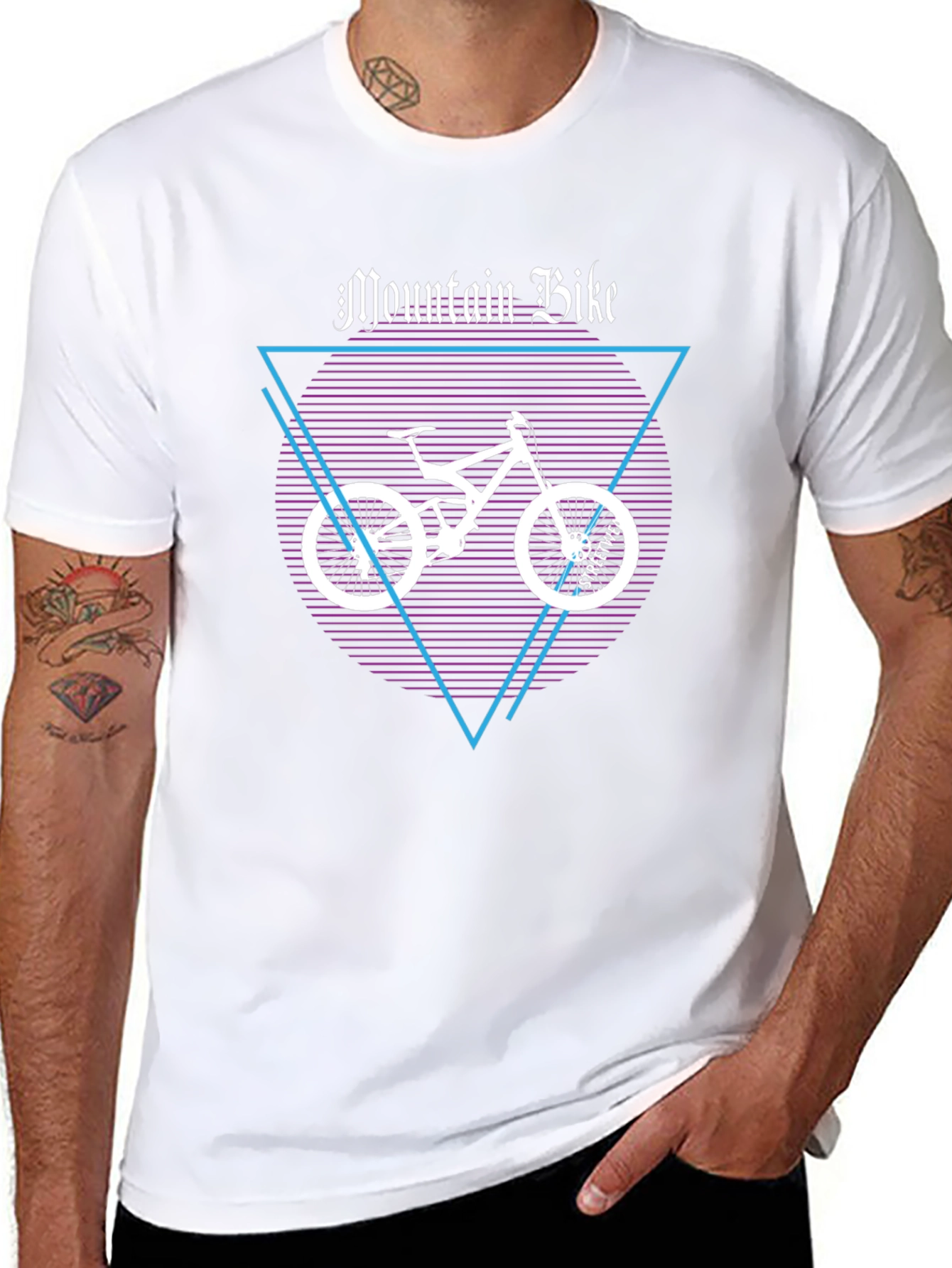 Mountain Bike Graphic Tee - Black Cotton T-Shirt
