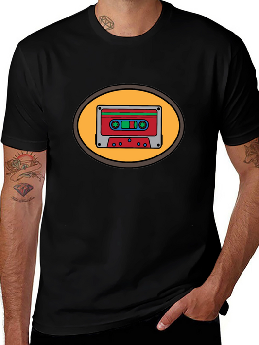 Retro Cassette Tape Graphic Tee - Black