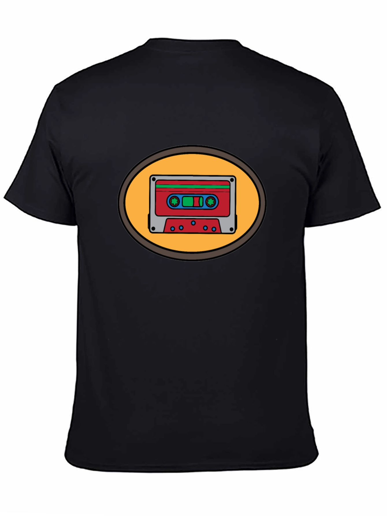 Retro Cassette Tape Graphic Tee - Black
