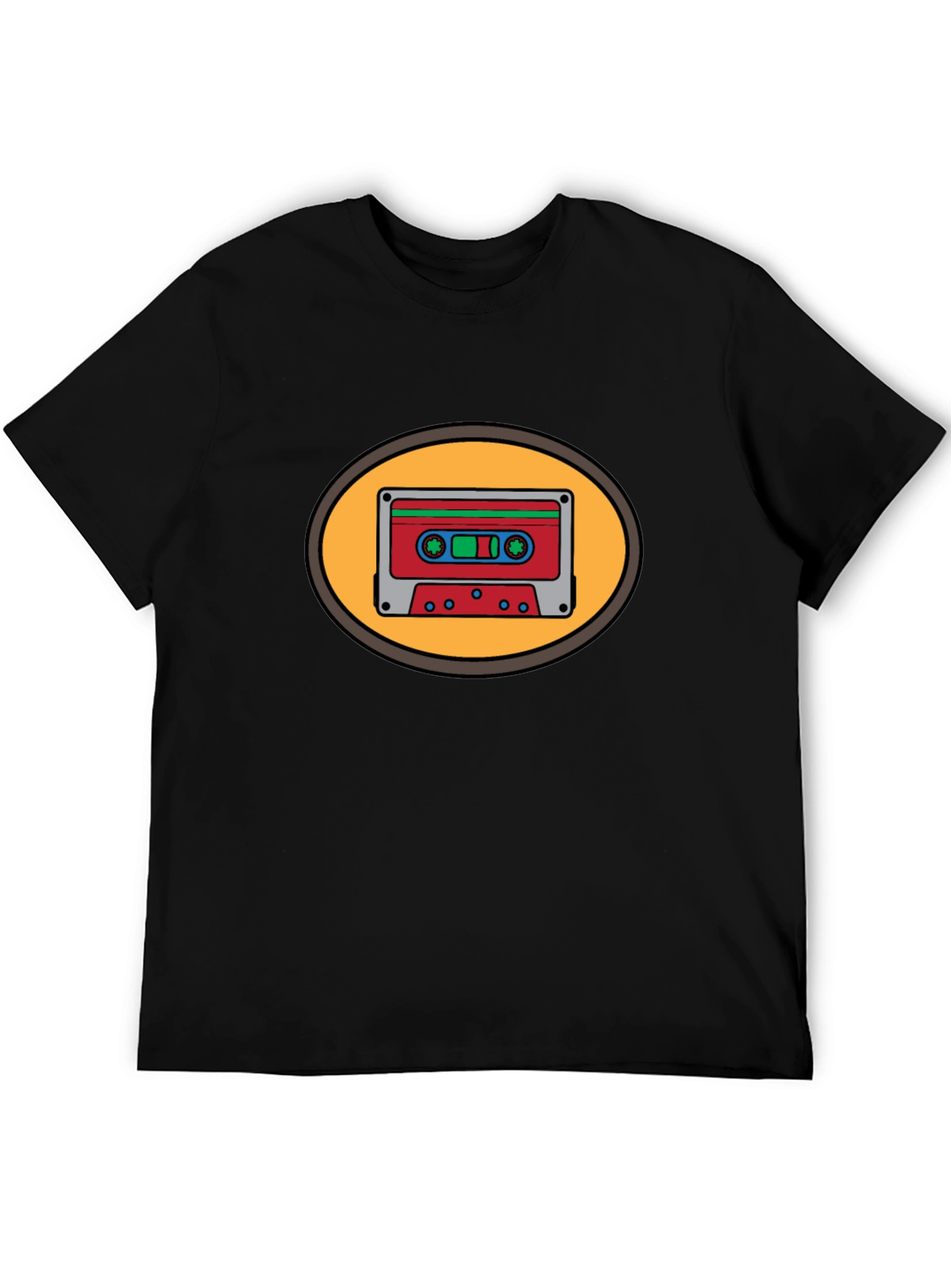 Retro Cassette Tape Graphic Tee - Black