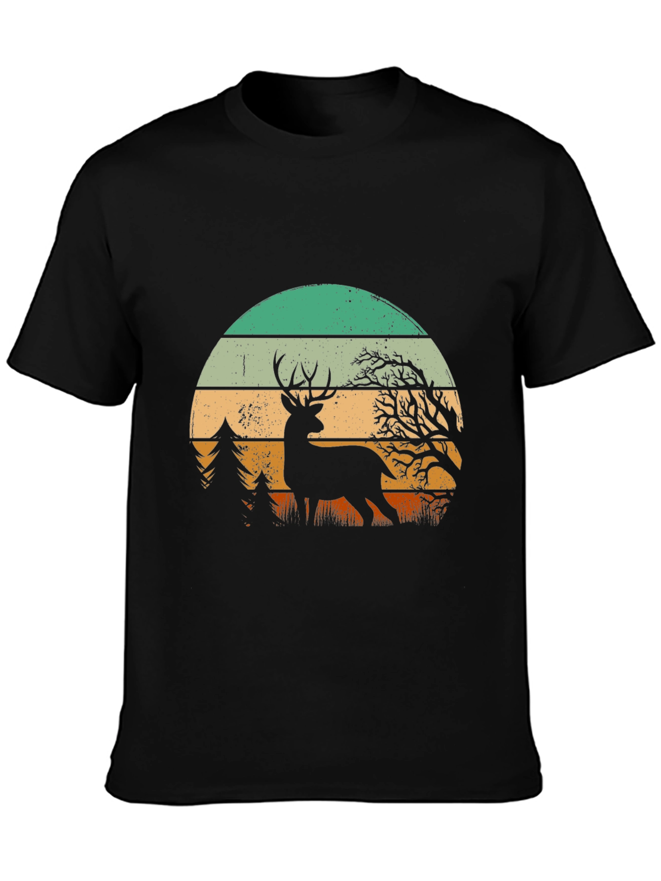 Retro Deer Sunset Graphic Tee