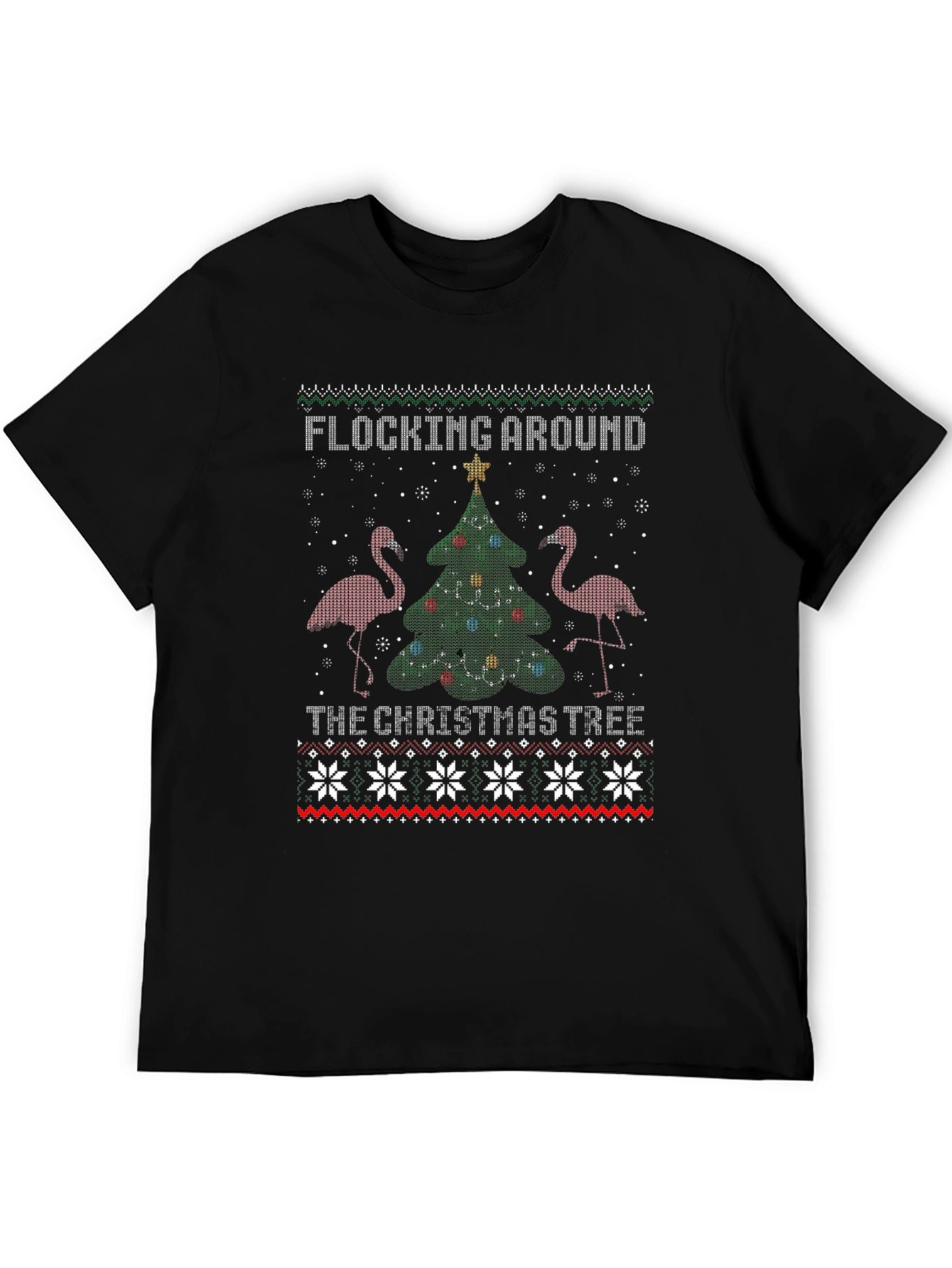 Festive Flamingo Christmas Tree T-Shirt
