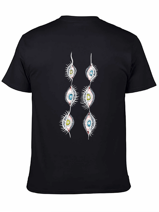 Eye See You: Unique Graphic Print Black T-Shirt
