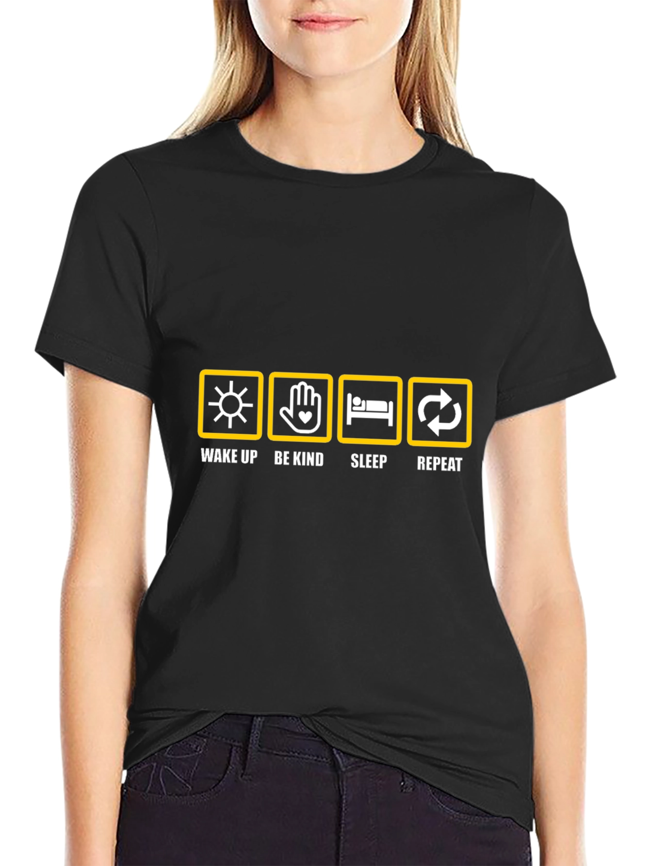 Wake Up Be Kind Sleep Repeat Graphic Tee