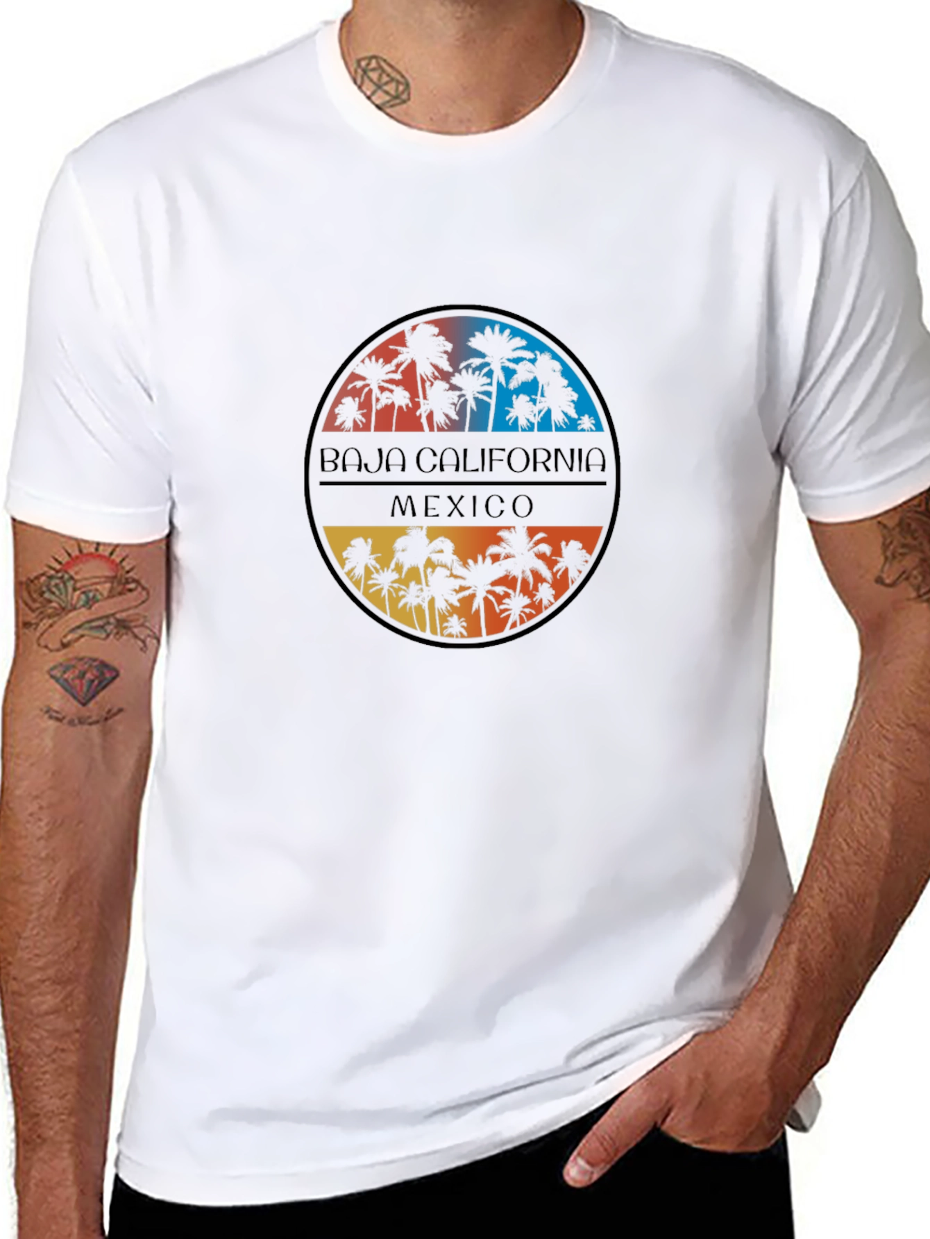 Baja California Mexico Palm Tree Graphic Tee