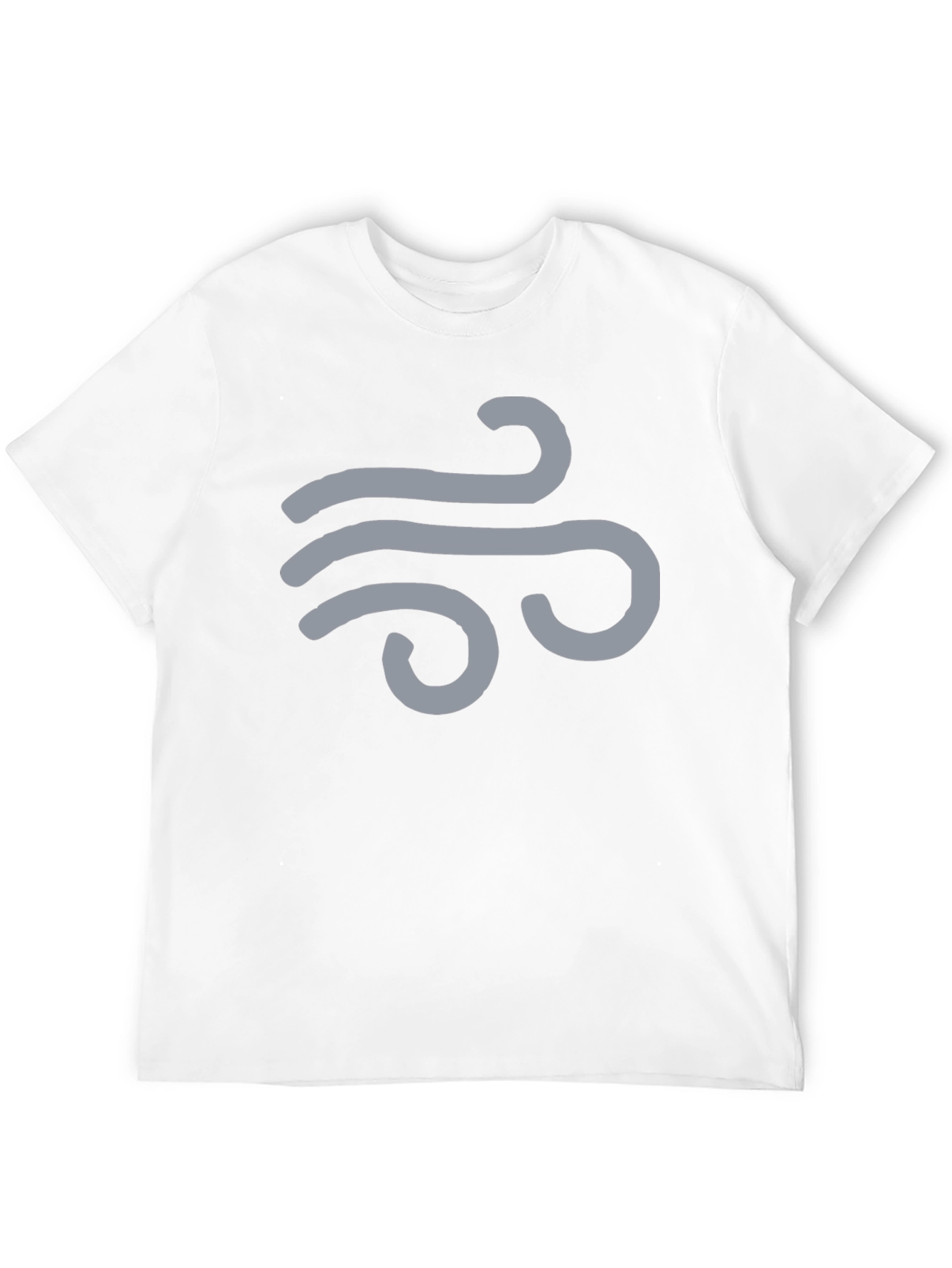 Mens Black T-Shirt with Wind Symbol Design