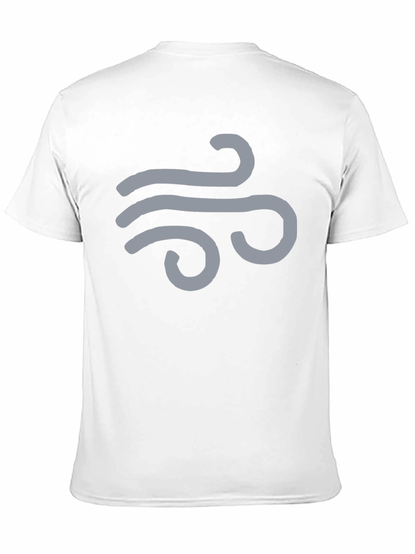 Mens Black T-Shirt with Wind Symbol Design