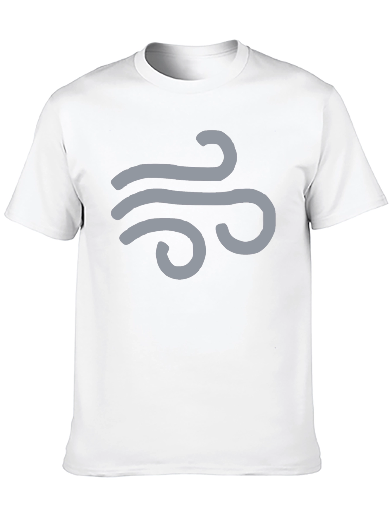 Mens Black T-Shirt with Wind Symbol Design