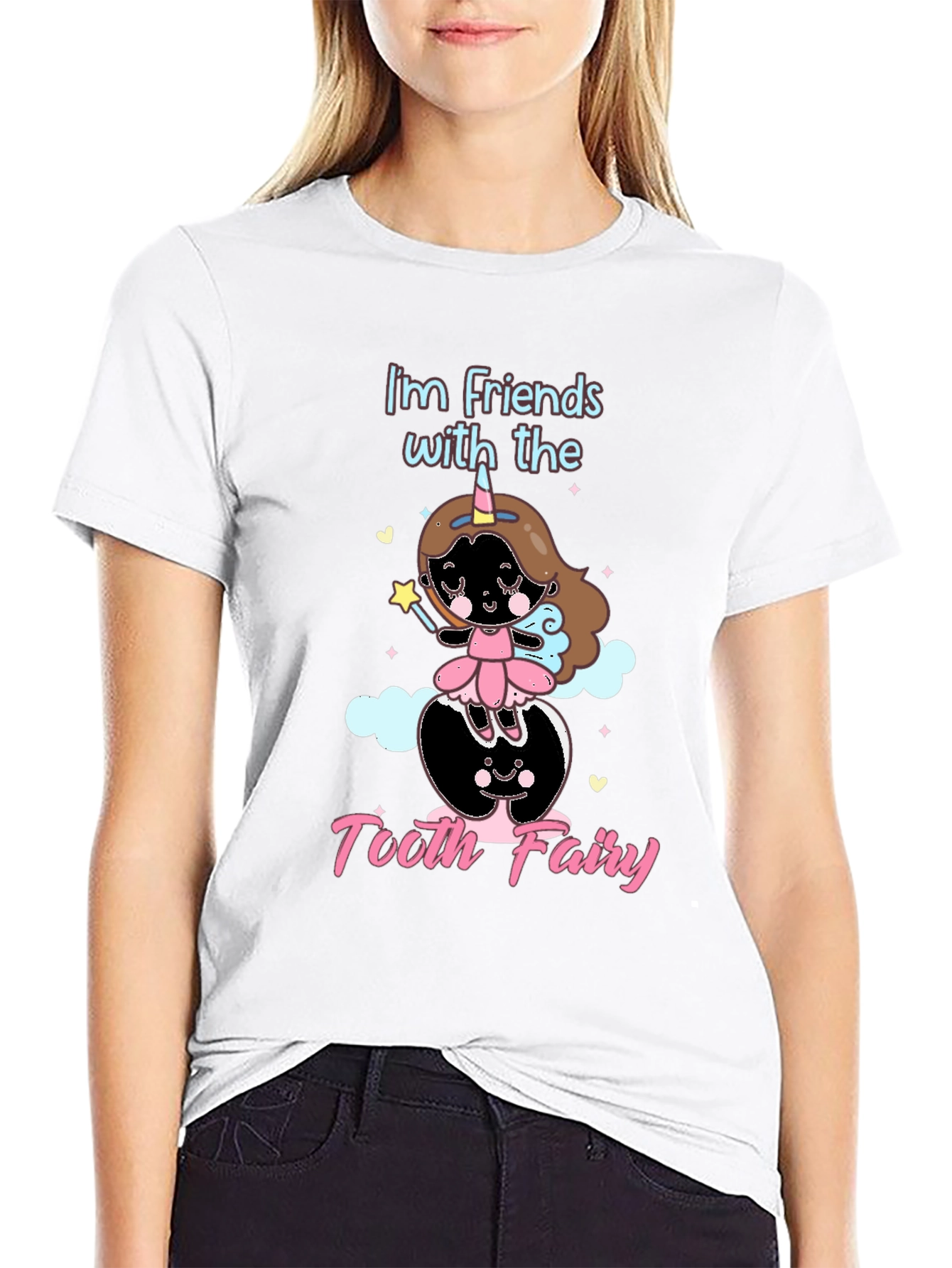Im Friends with the Tooth Fairy Black T-Shirt