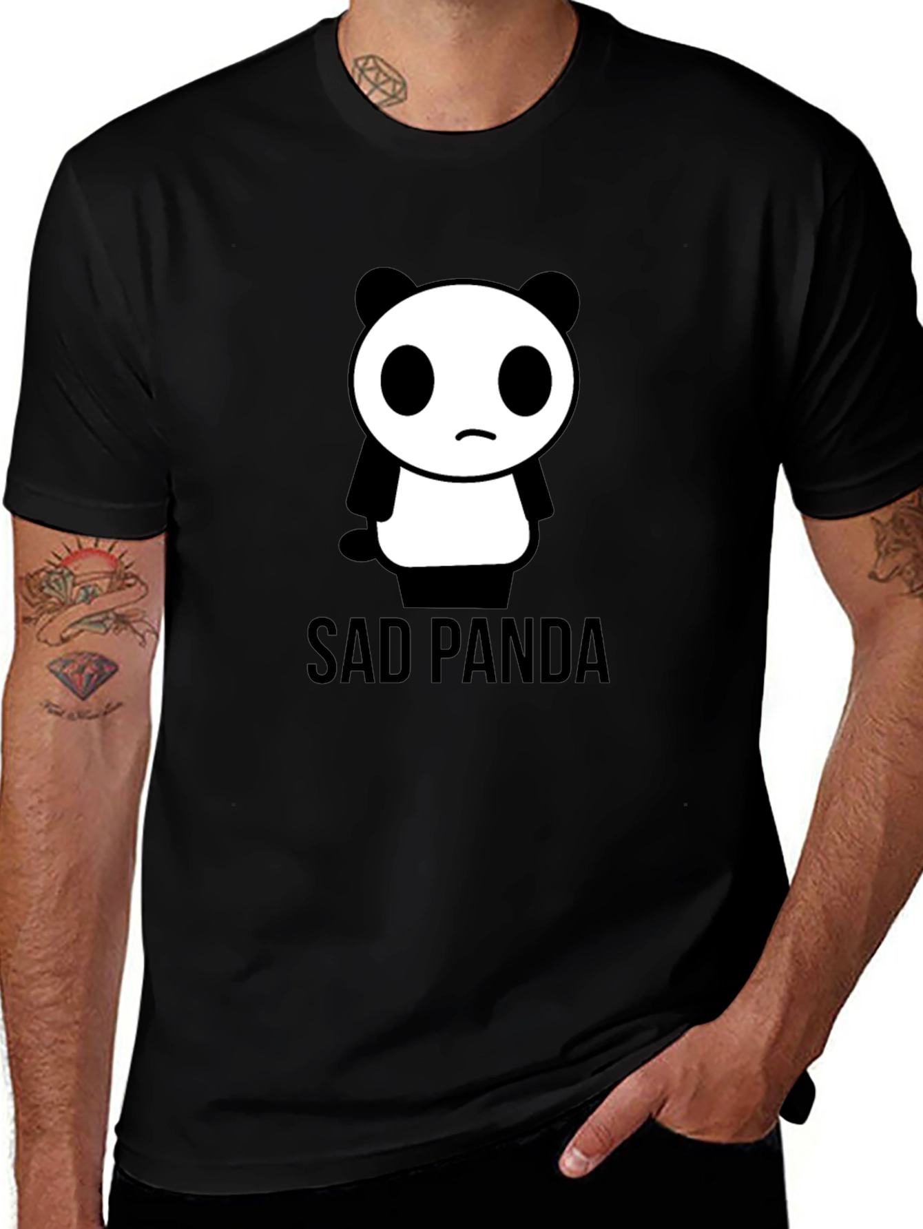 Sad Panda Graphic Tee - Black T-Shirt