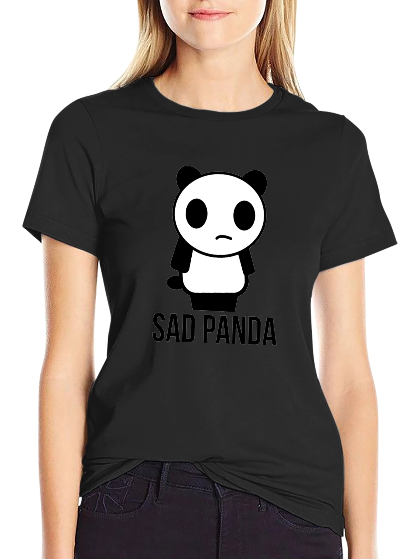 Sad Panda Graphic Tee - Black T-Shirt