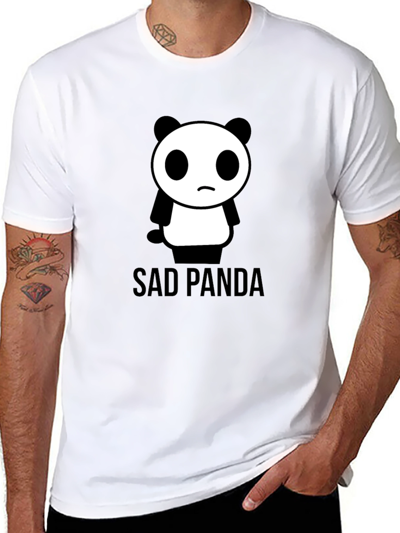 Sad Panda Graphic Tee - Black T-Shirt