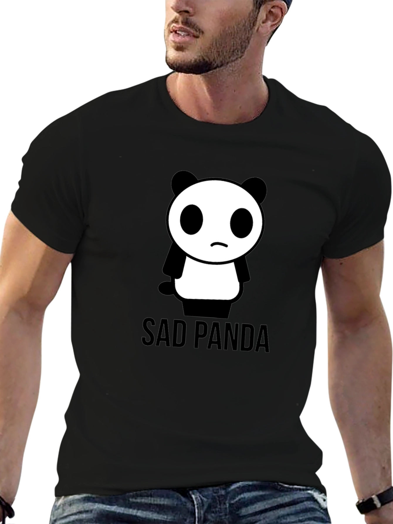 Sad Panda Graphic Tee - Black T-Shirt