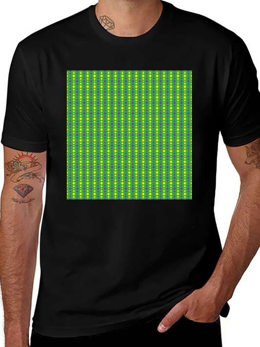 Groovy Geometric Print Black T-Shirt