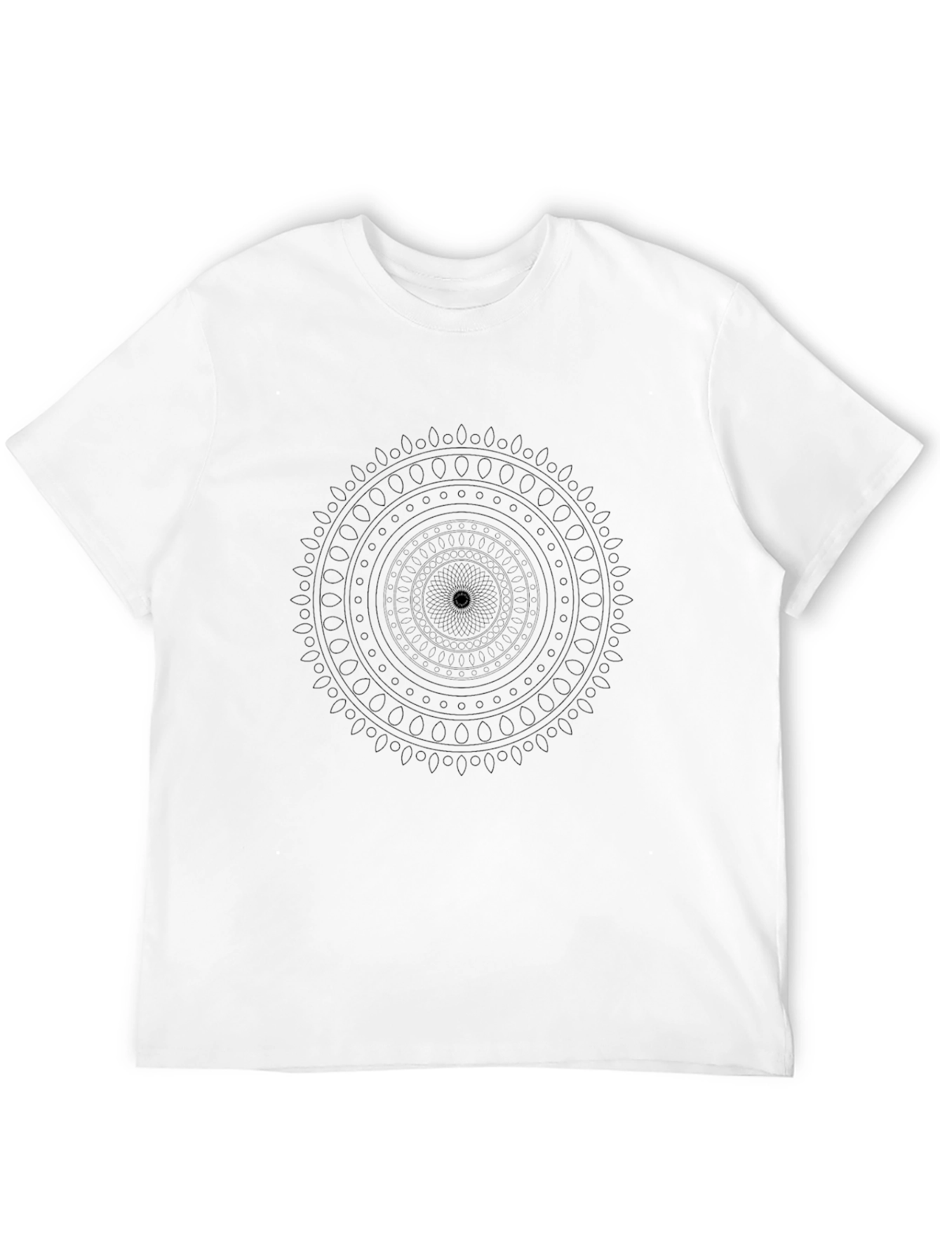 Mens Black T-Shirt with Subtle Mandala Design