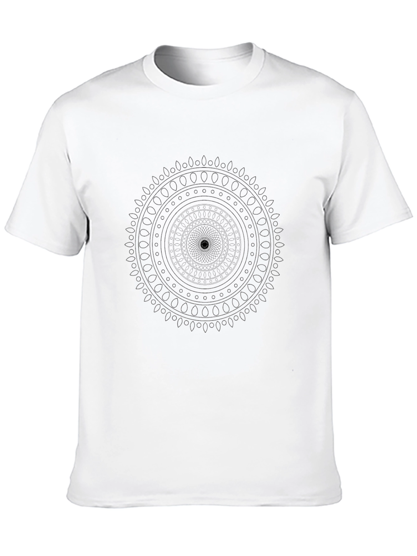 Mens Black T-Shirt with Subtle Mandala Design