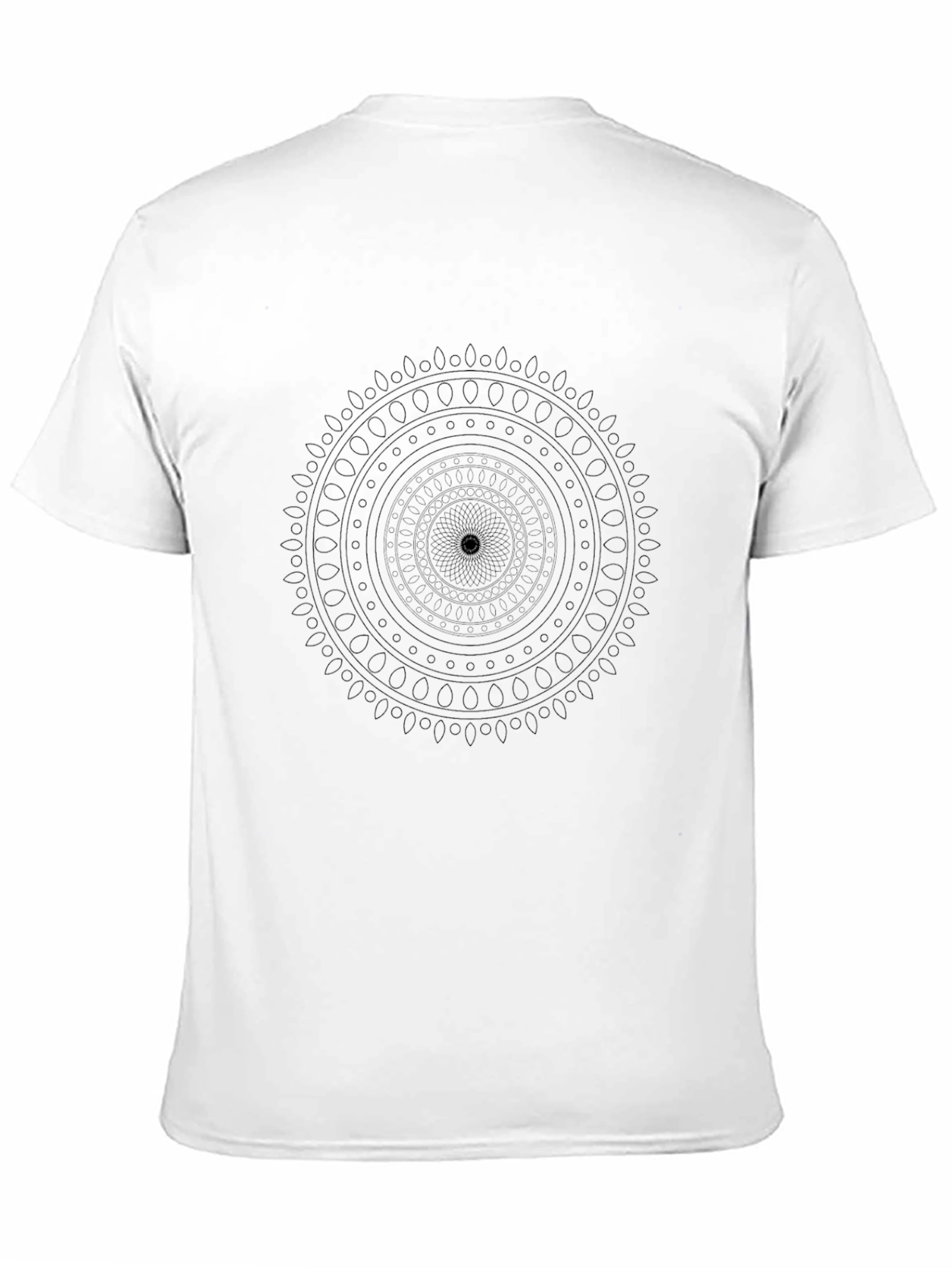 Mens Black T-Shirt with Subtle Mandala Design