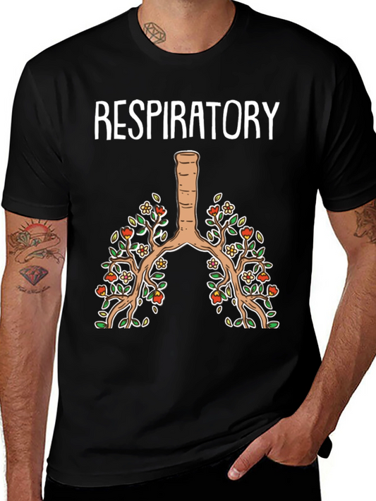 Respiratory System Floral Graphic T-Shirt