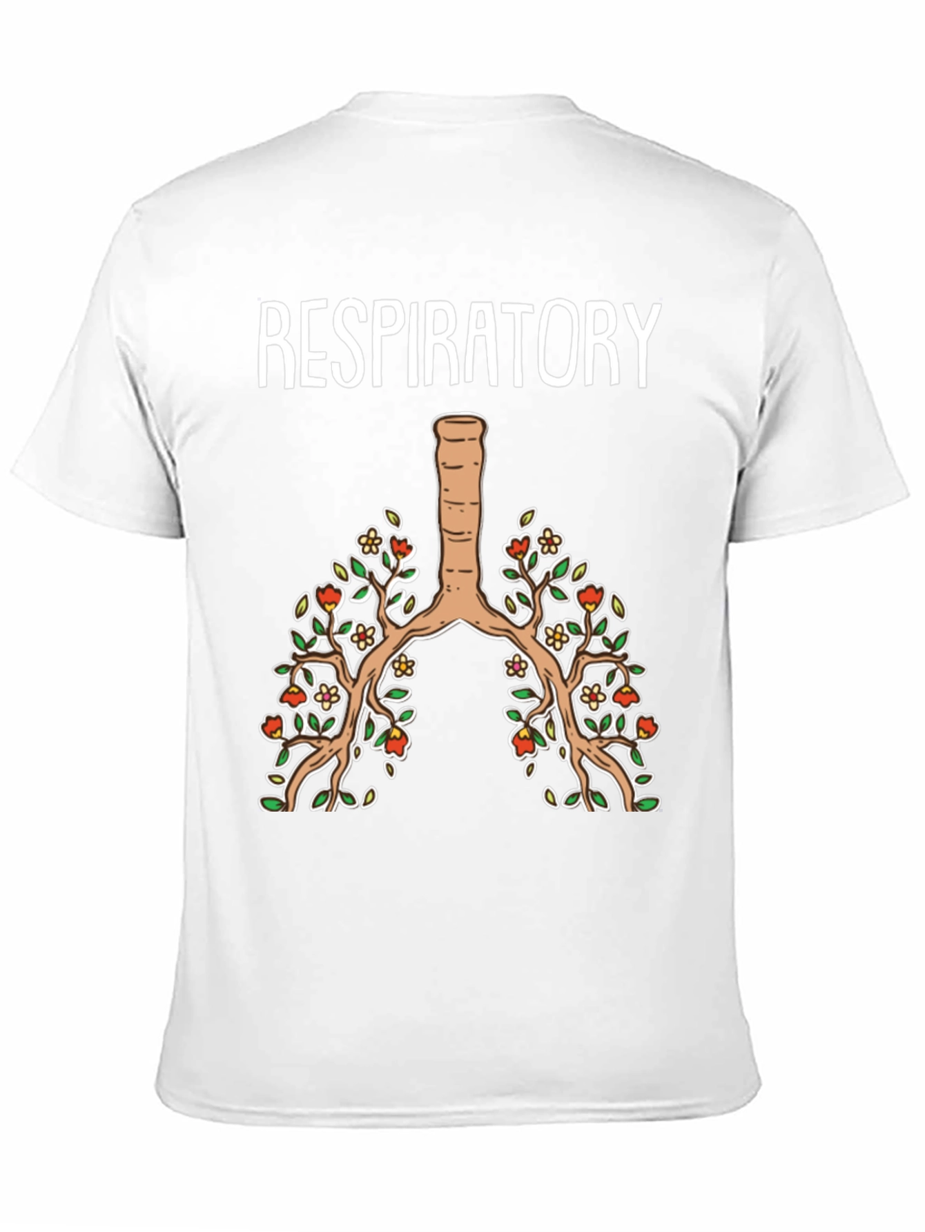 Respiratory System Floral Graphic T-Shirt