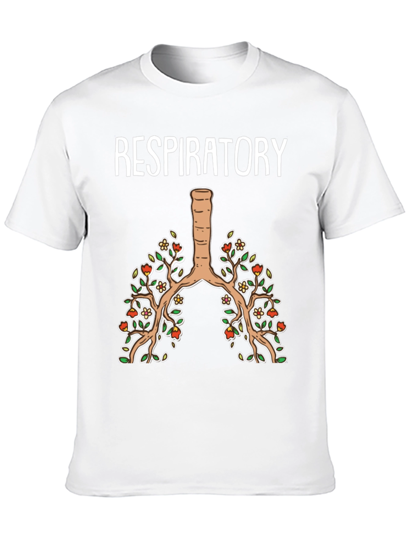 Respiratory System Floral Graphic T-Shirt