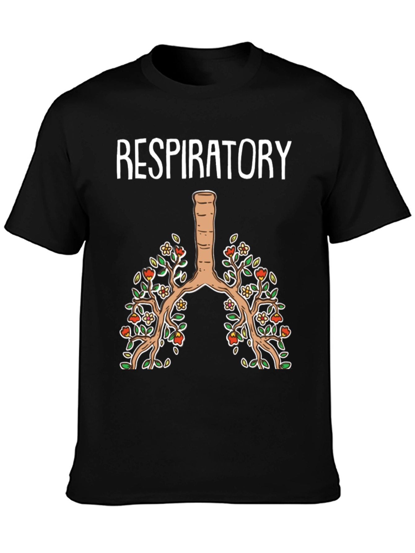 Respiratory System Floral Graphic T-Shirt