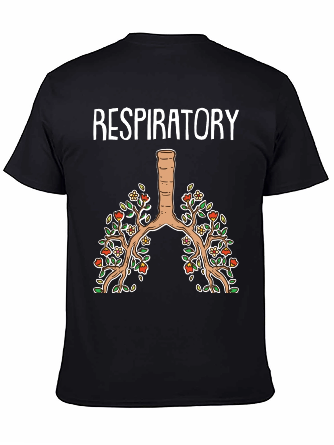 Respiratory System Floral Graphic T-Shirt