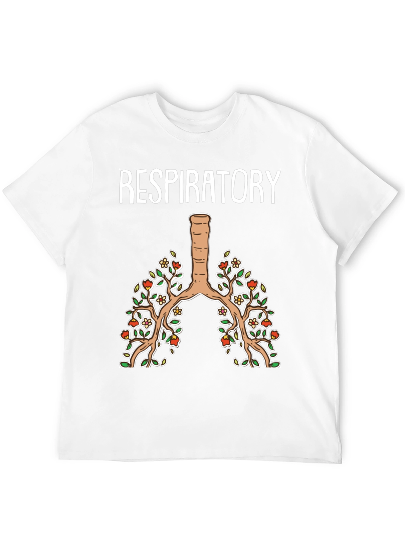 Respiratory System Floral Graphic T-Shirt