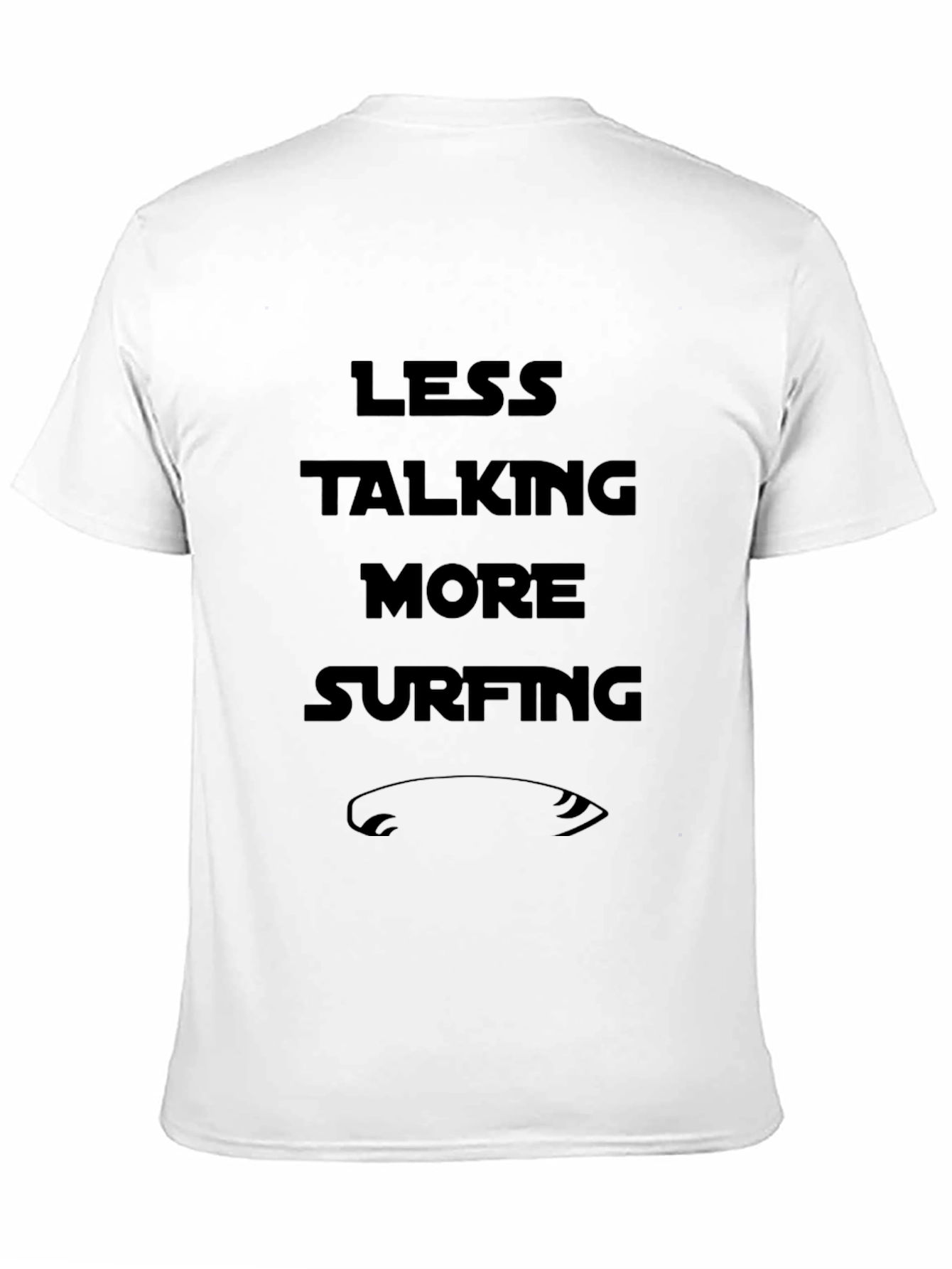 Less Talking More Surfing Mens Black T-Shirt