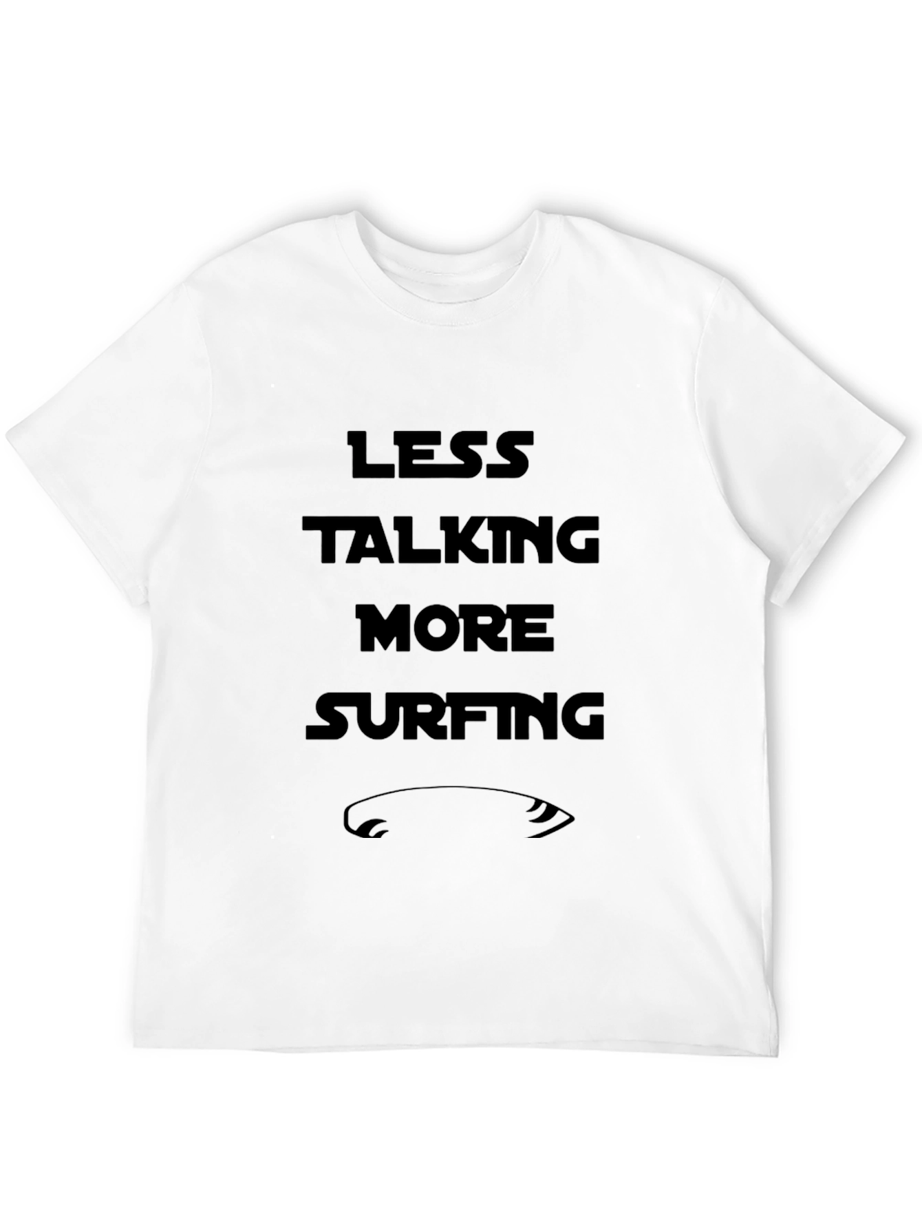 Less Talking More Surfing Mens Black T-Shirt