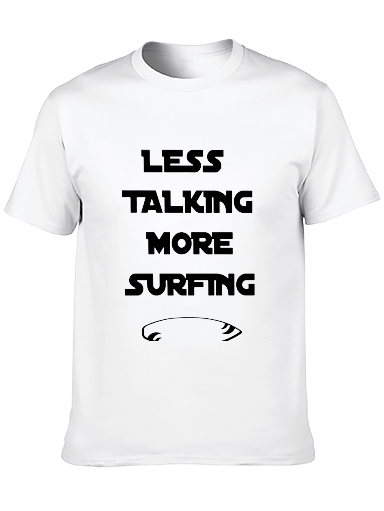 Less Talking More Surfing Mens Black T-Shirt