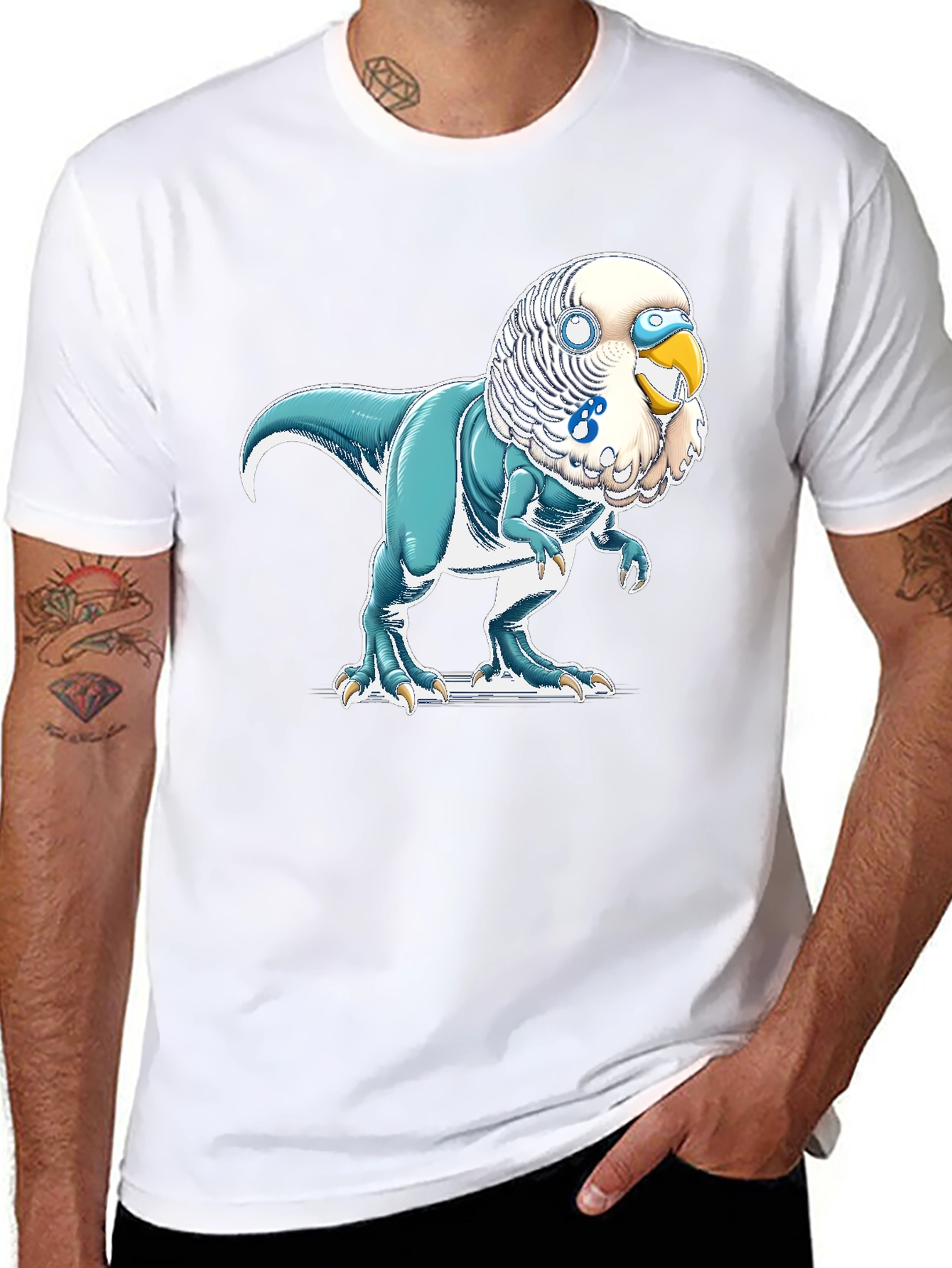 Parakeet Dinosaur Graphic Tee