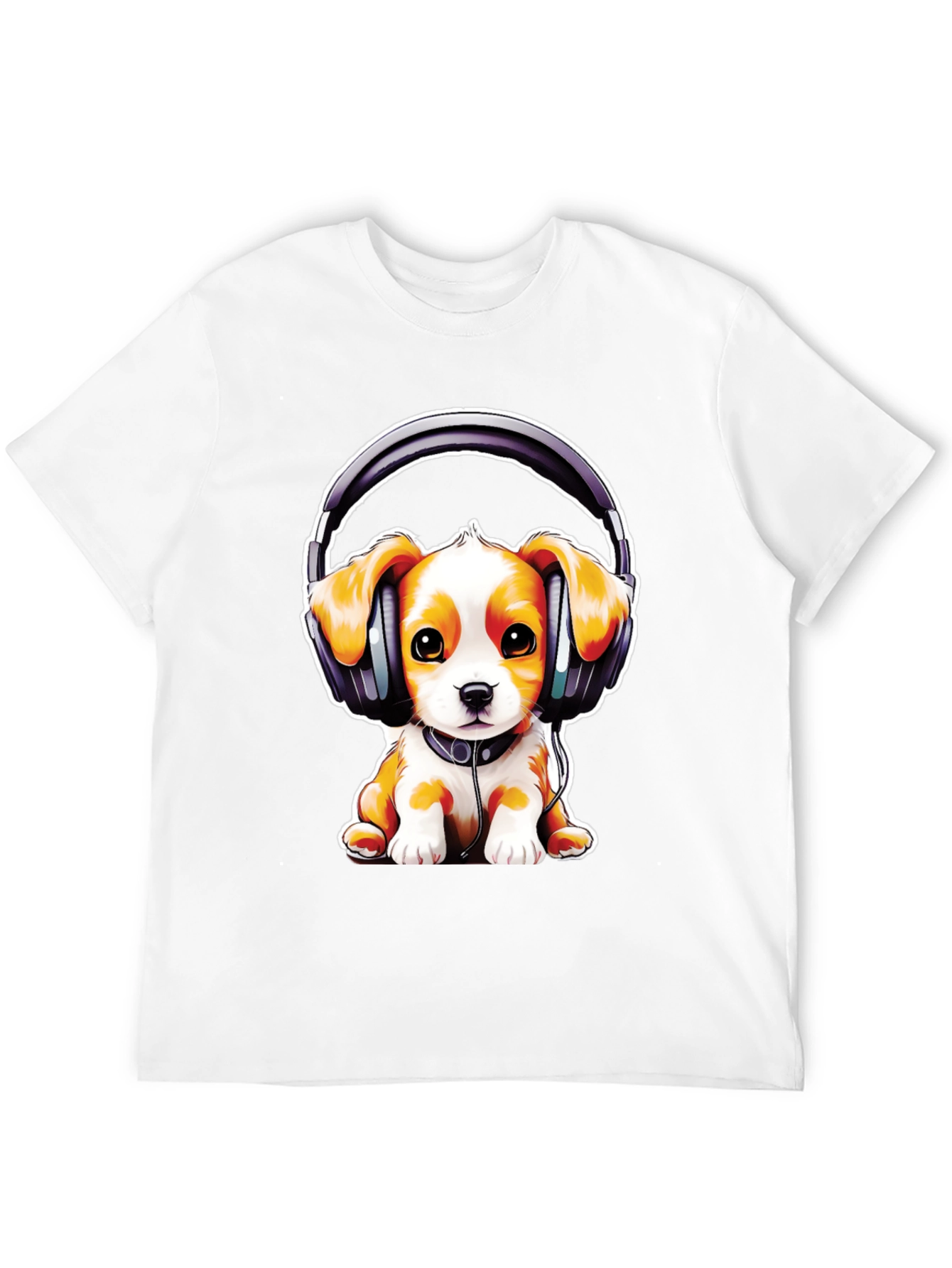 Puppy DJ T-Shirt: Cute Dog with Headphones
