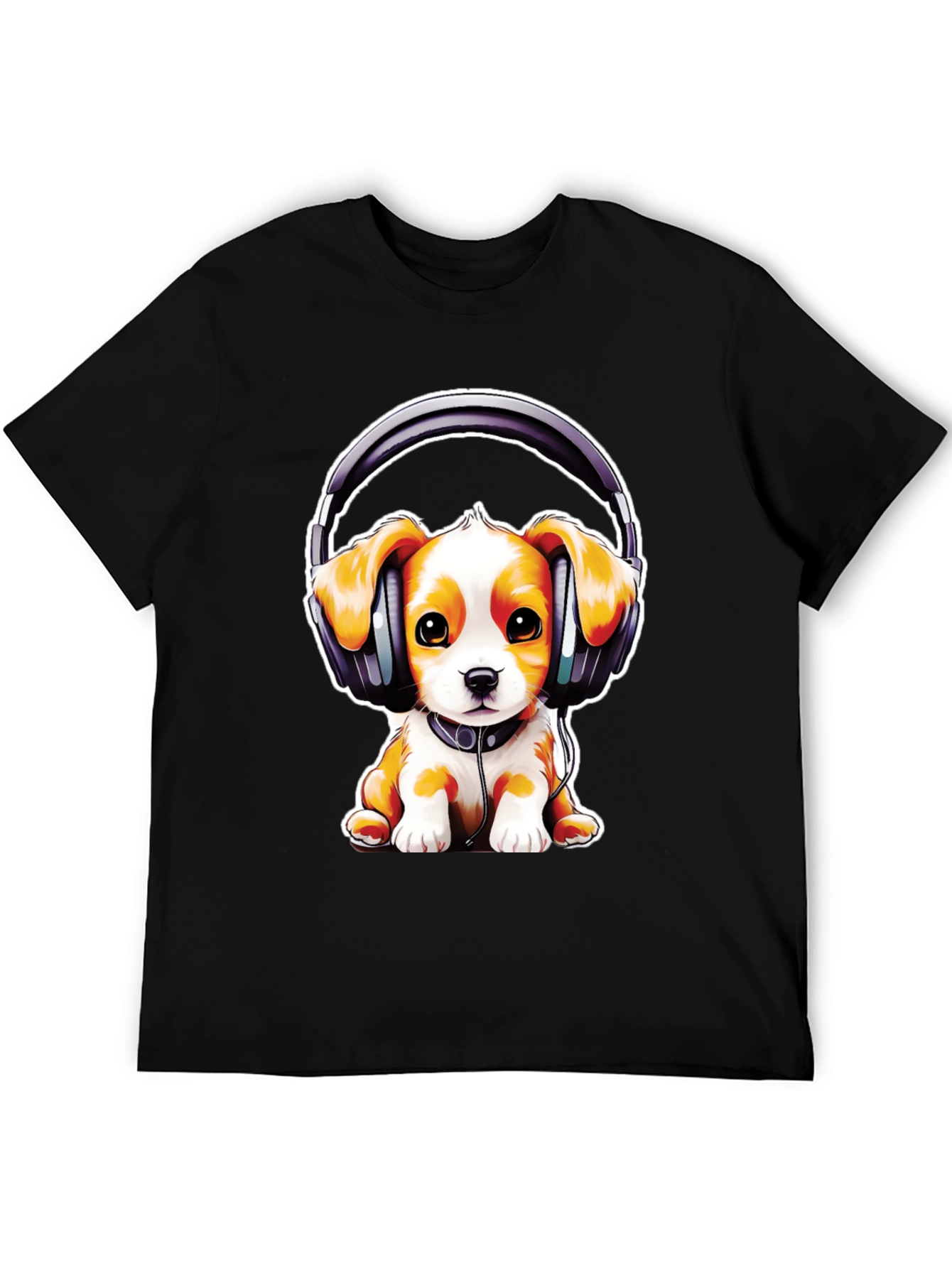 Puppy DJ T-Shirt: Cute Dog with Headphones