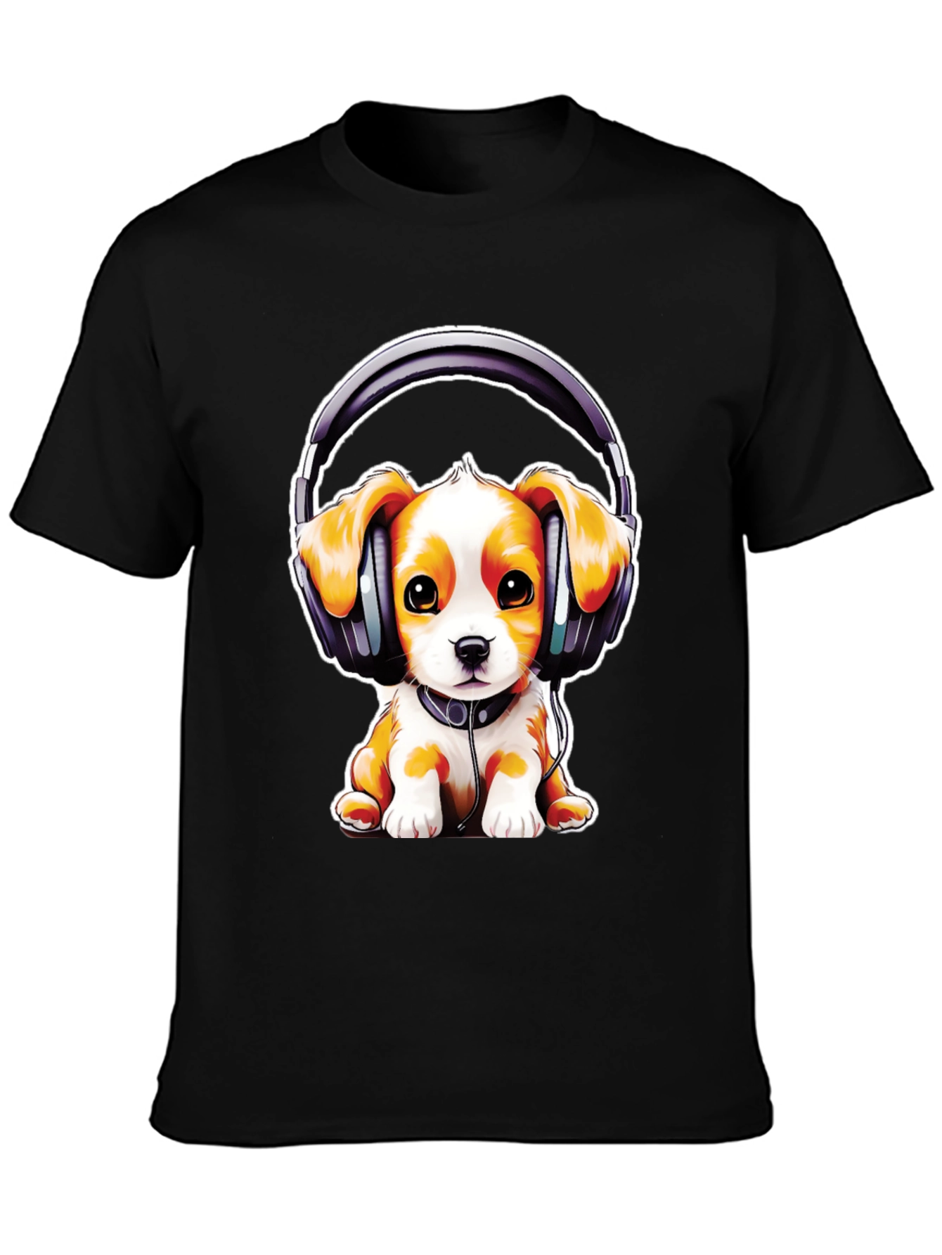 Puppy DJ T-Shirt: Cute Dog with Headphones