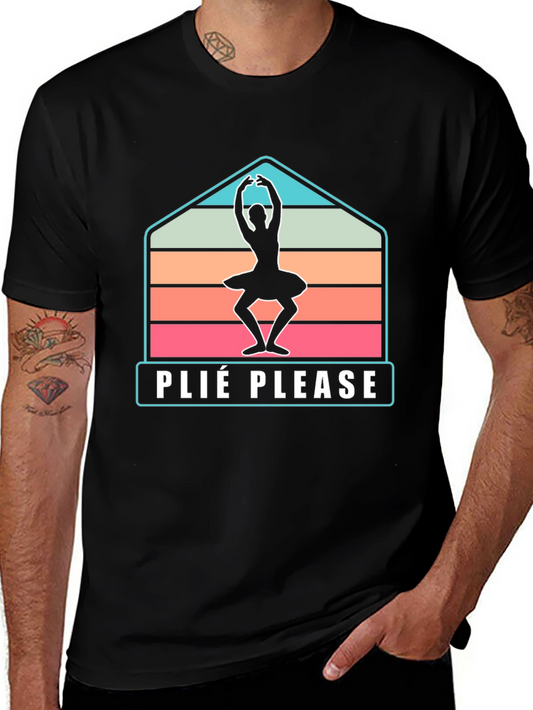 Plie Please Ballet Dancer T-Shirt - Retro Style