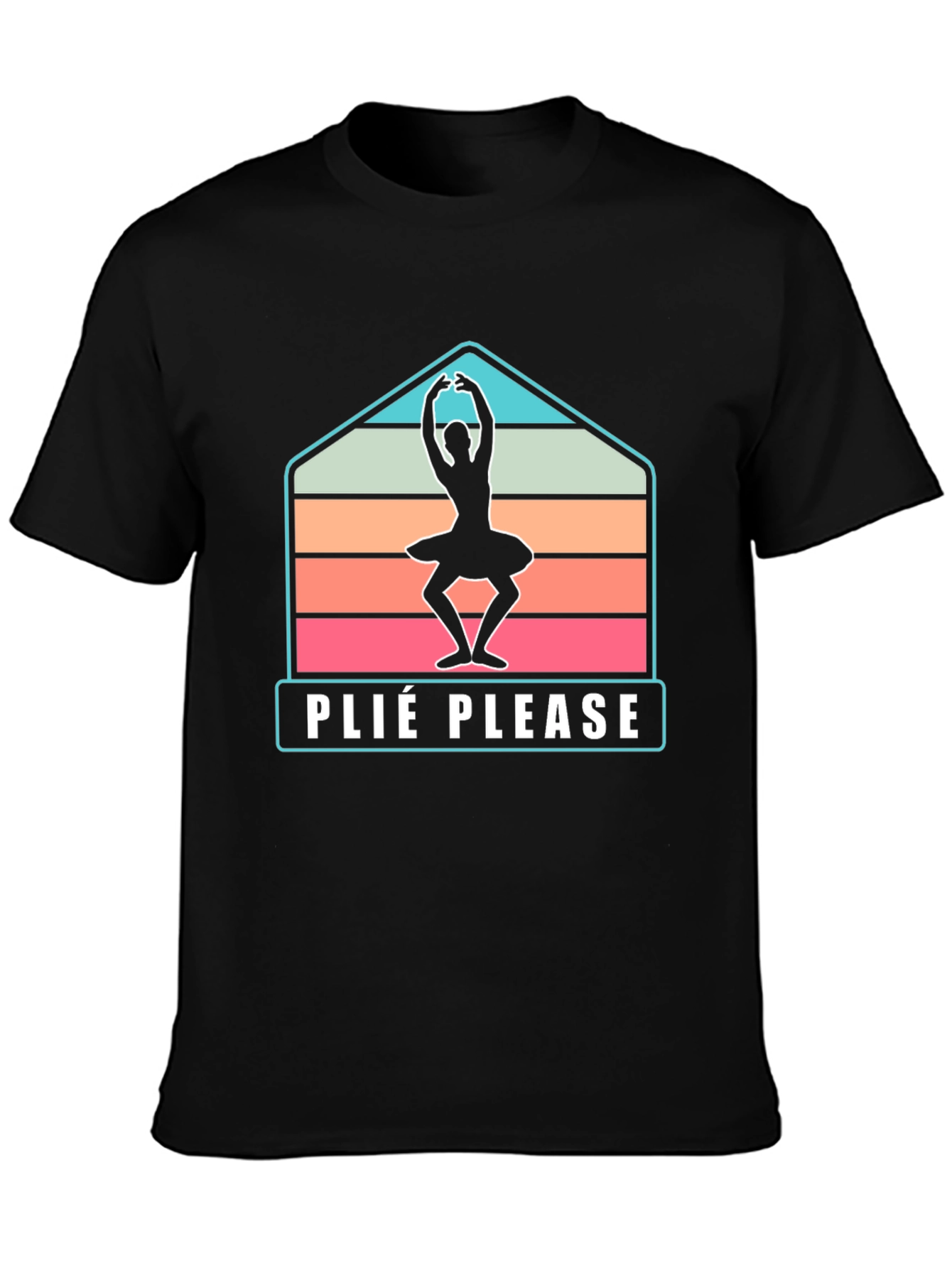 Plie Please Ballet Dancer T-Shirt - Retro Style