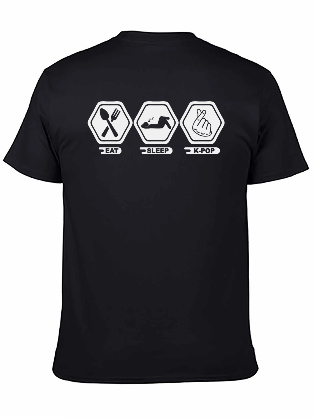 Eat Sleep K-Pop Black Graphic Tee
