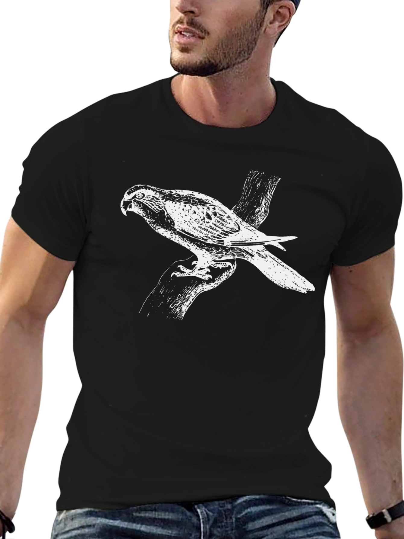 Hawk Graphic Tee - Mens Black Short Sleeve