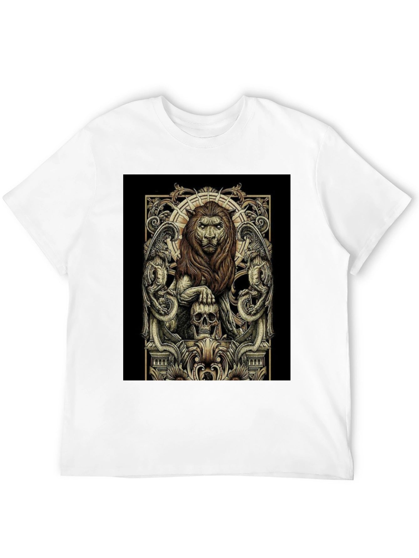 Lion & Skull Graphic Tee - Black