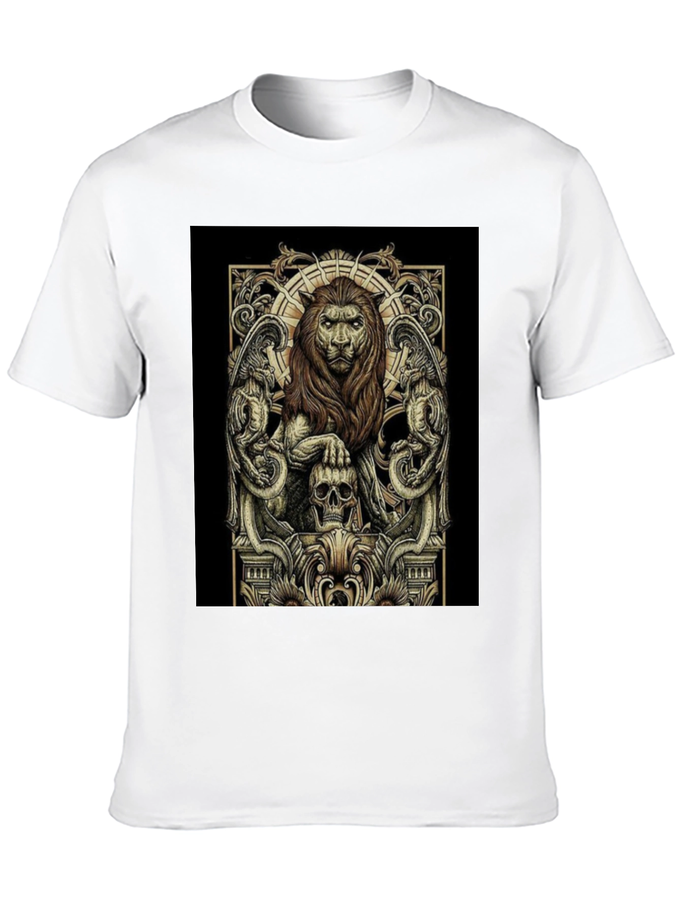 Lion & Skull Graphic Tee - Black