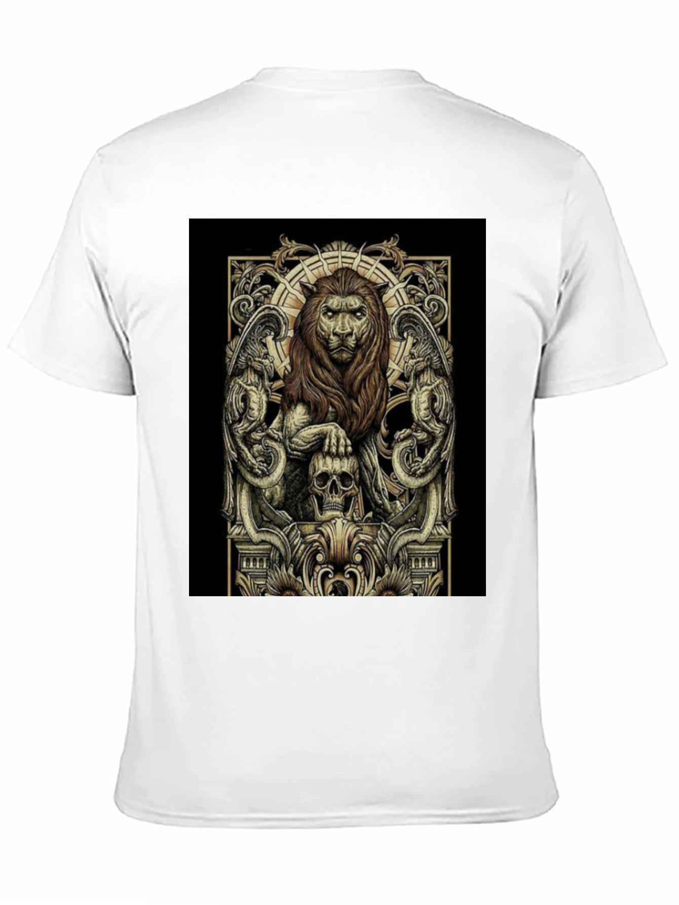 Lion & Skull Graphic Tee - Black