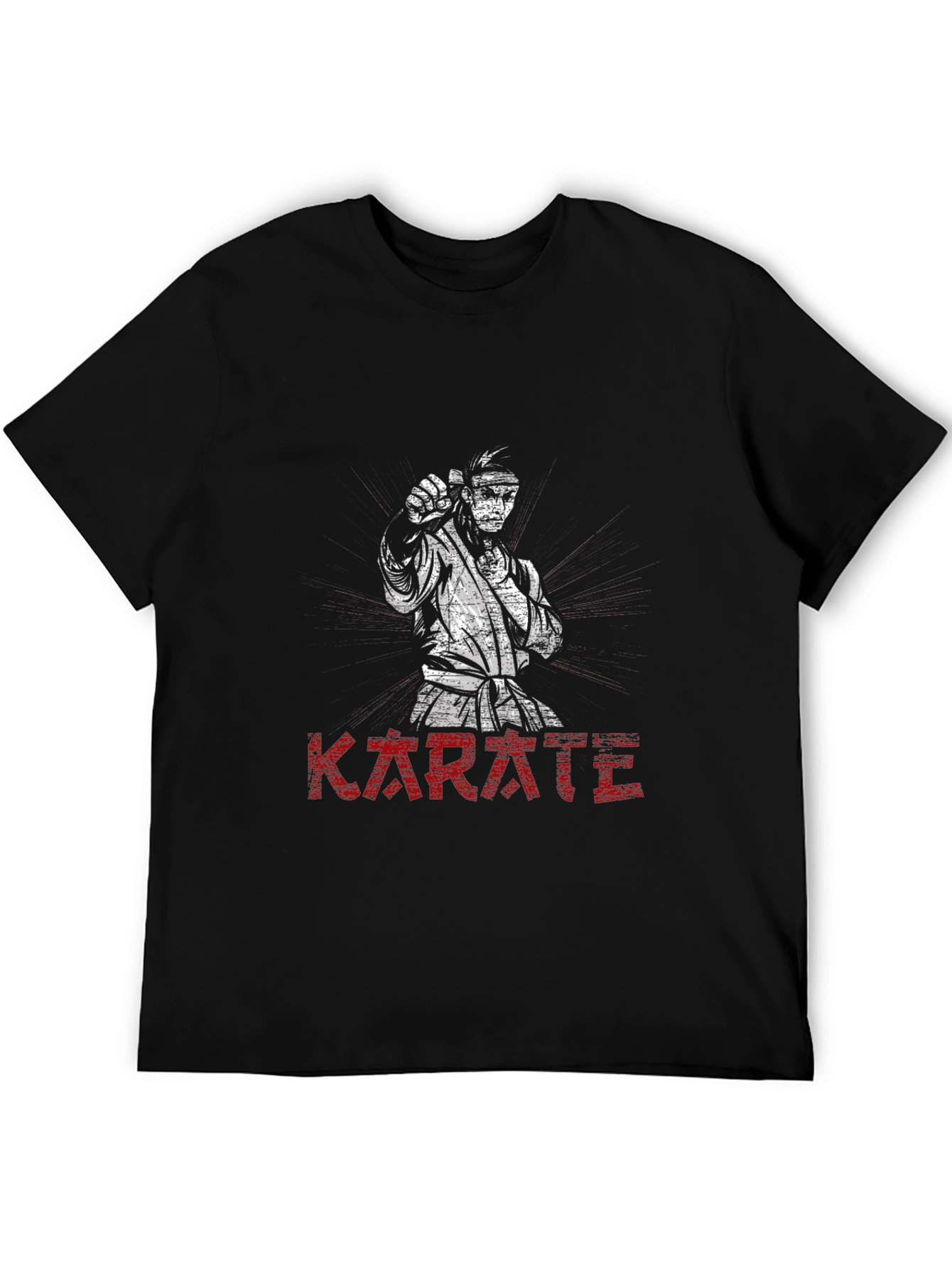 Karate Graphic Print Black T-Shirt