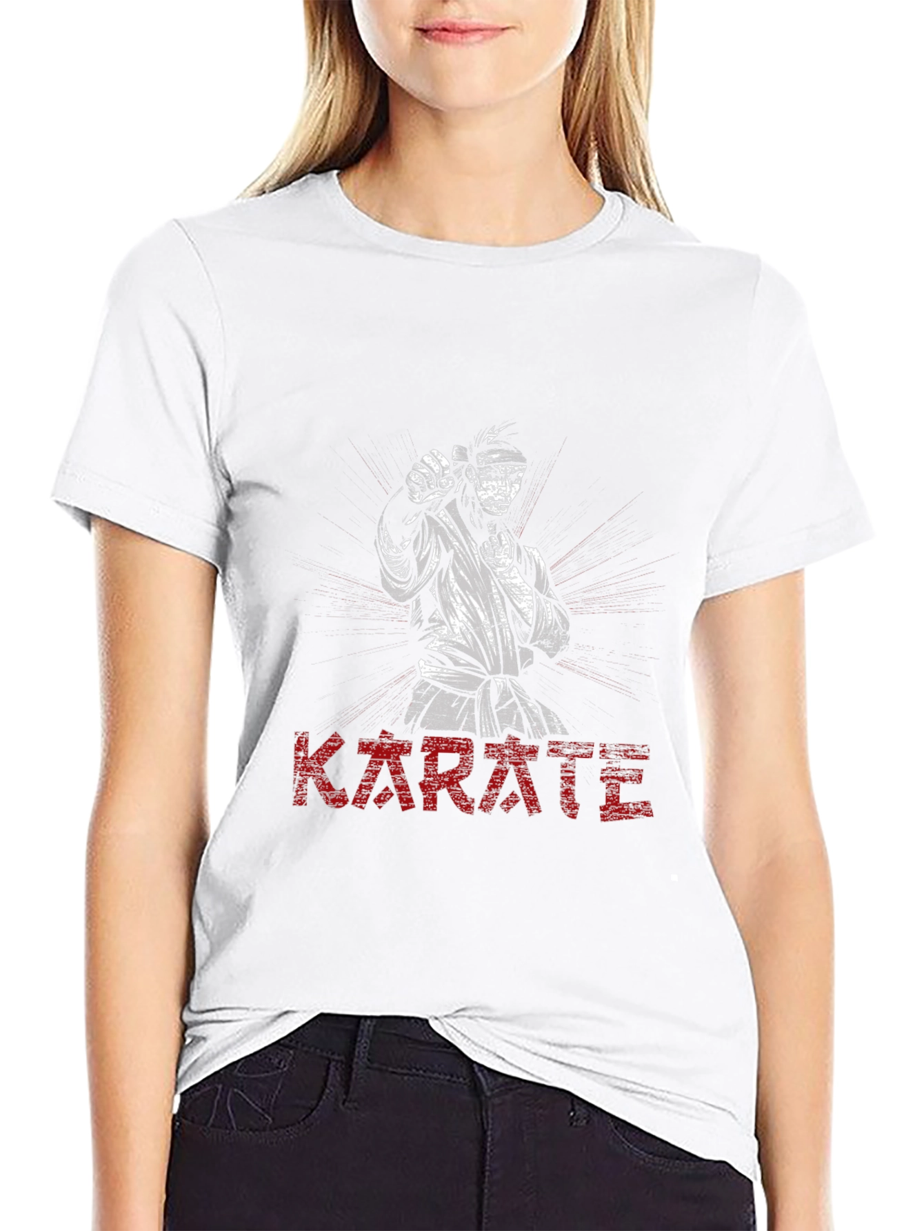 Karate Graphic Print Black T-Shirt