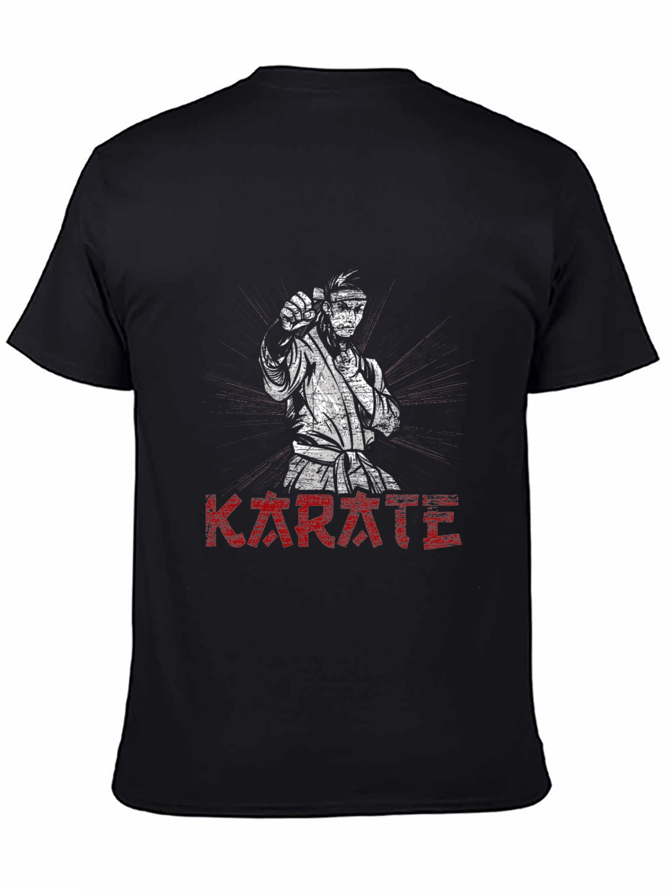Karate Graphic Print Black T-Shirt