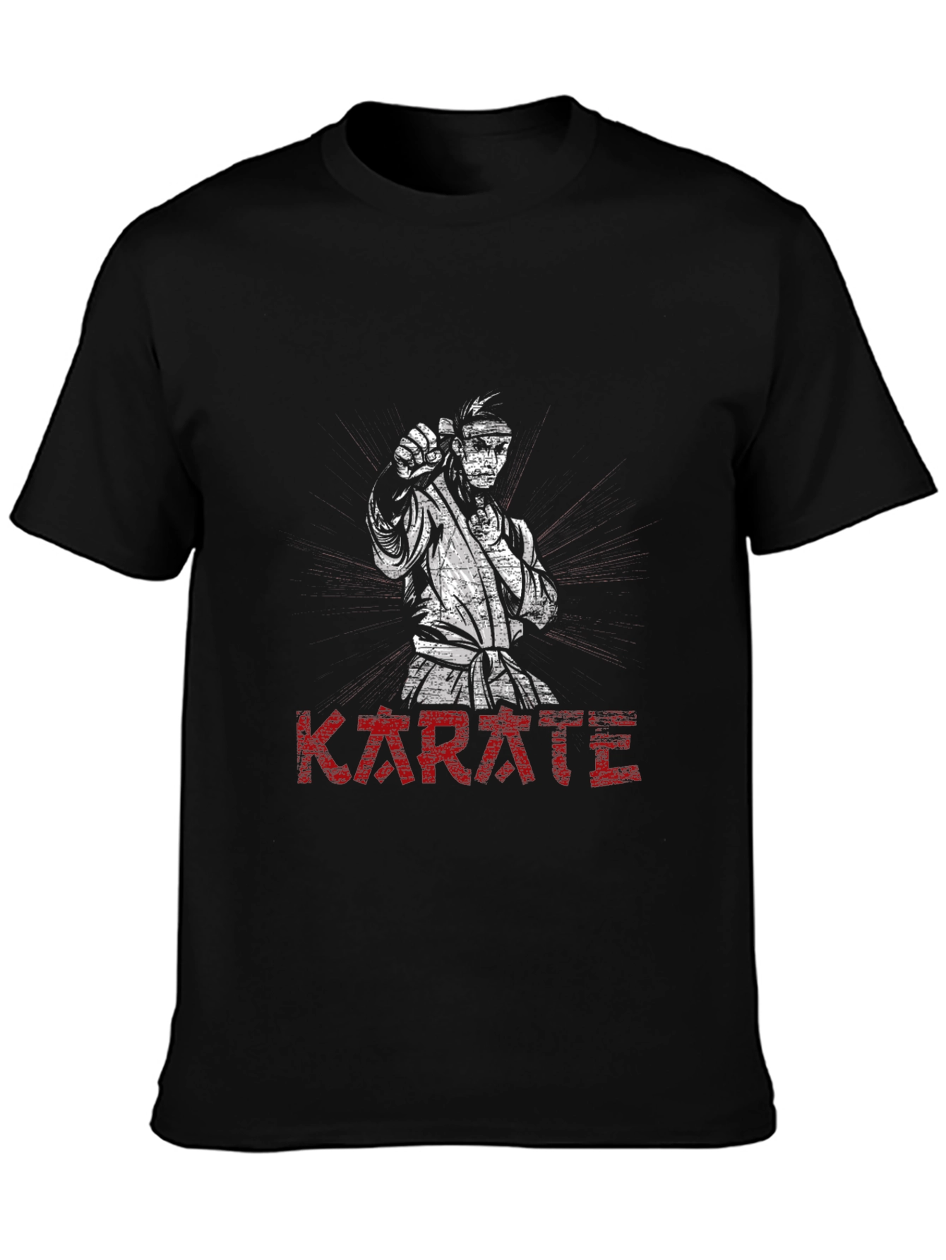 Karate Graphic Print Black T-Shirt