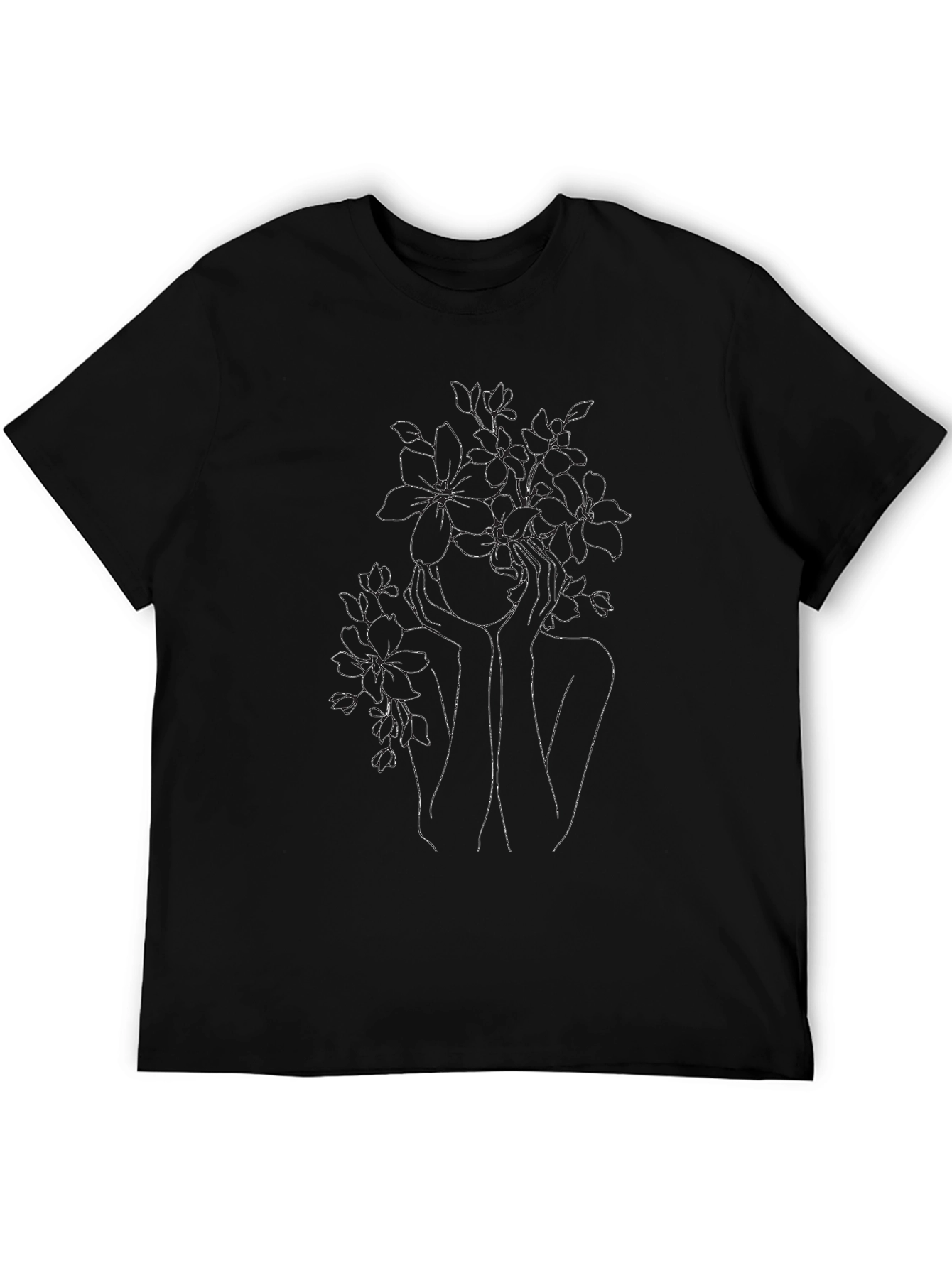 Floral Silhouette Graphic Tee - Modern Style