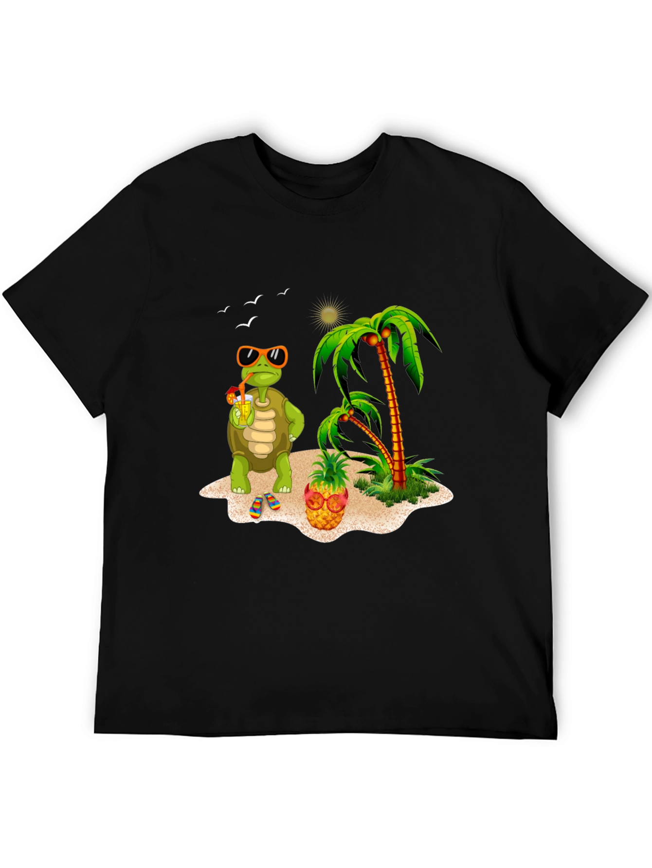 Tropical Turtle Graphic Tee - Beach Vibes