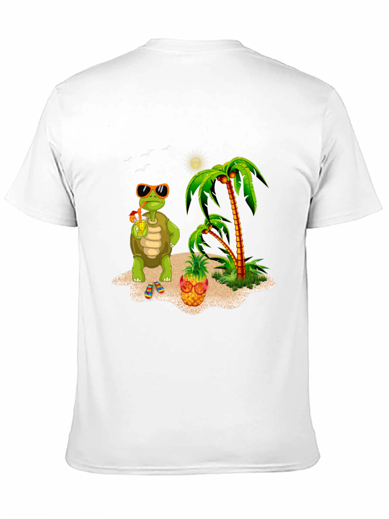 Tropical Turtle Graphic Tee - Beach Vibes