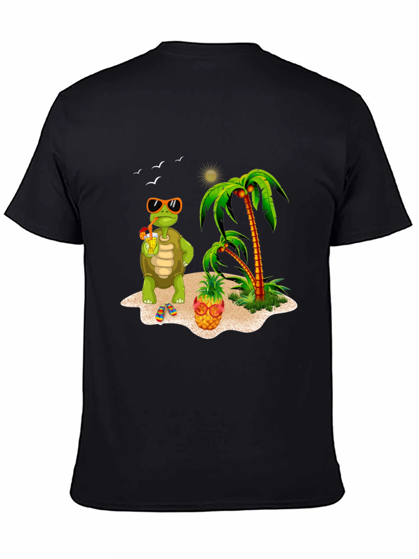 Tropical Turtle Graphic Tee - Beach Vibes